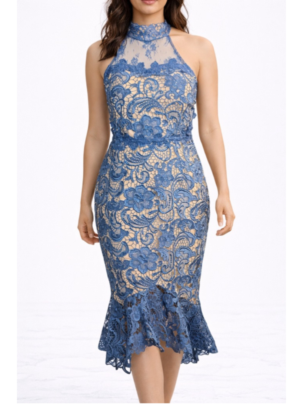 The Clothing Company Blue Lace Mermaid Dress Size M